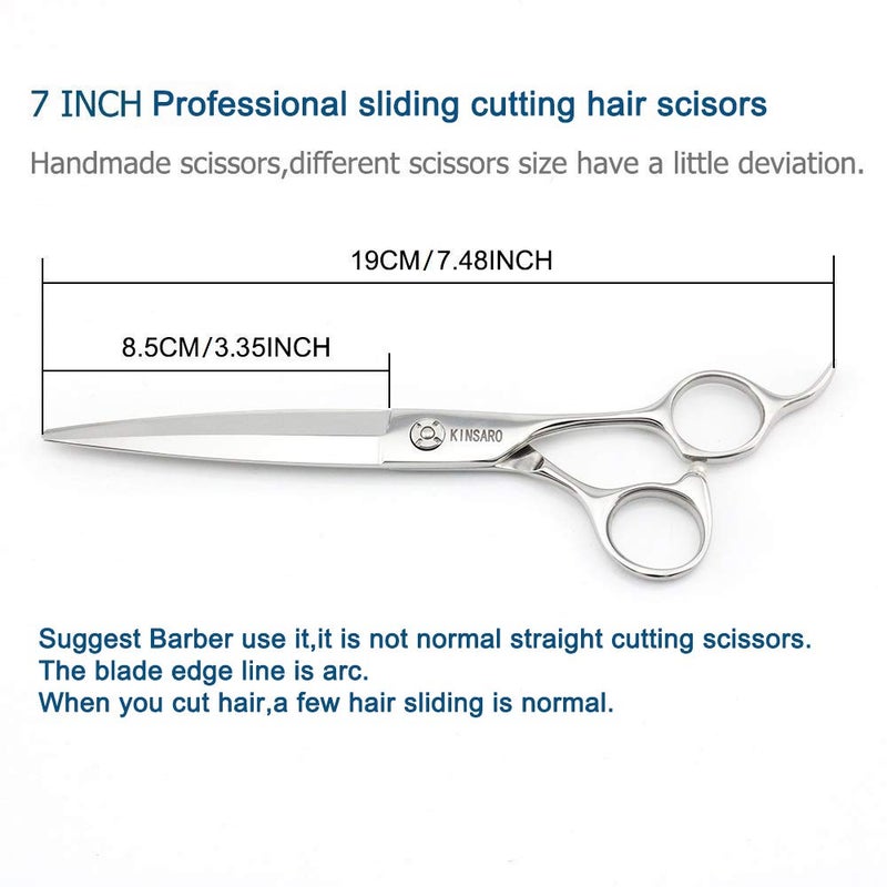 KINSARO Barber Scissors 7" Professional Sliding Hair Scissors Willow Shape Sliding Hair Shears Professional Haircut Razor Edge 440c Barber Shears KINSARO for Hairdresser Barbershop or Home Use - Image 2
